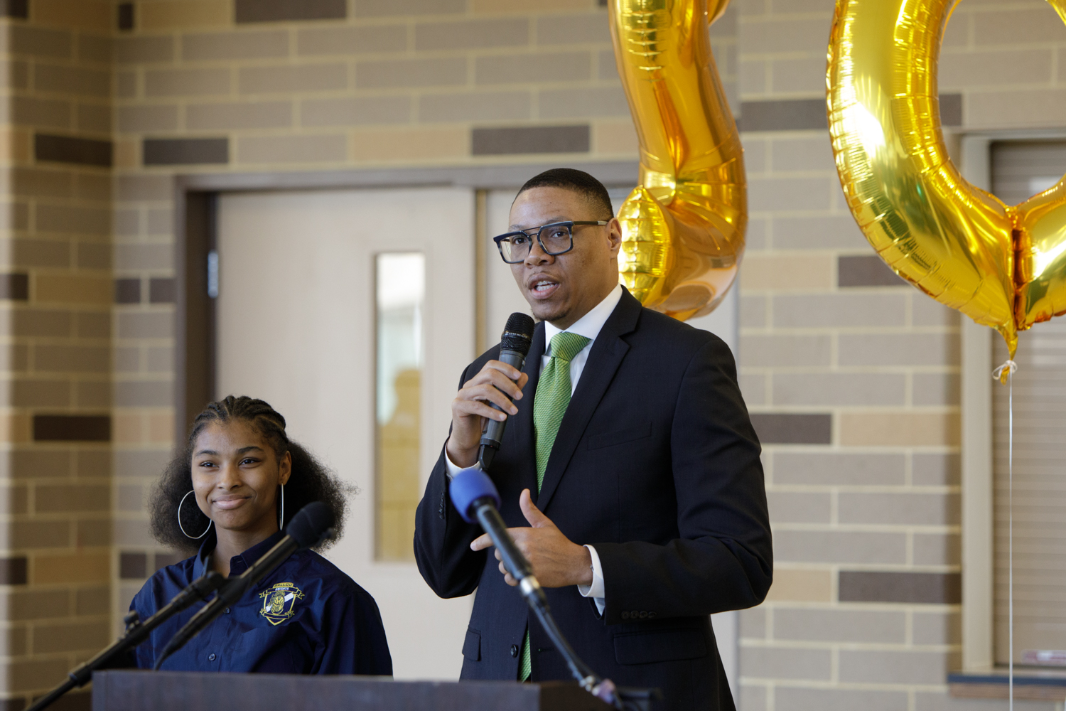 speaker at podium with mic