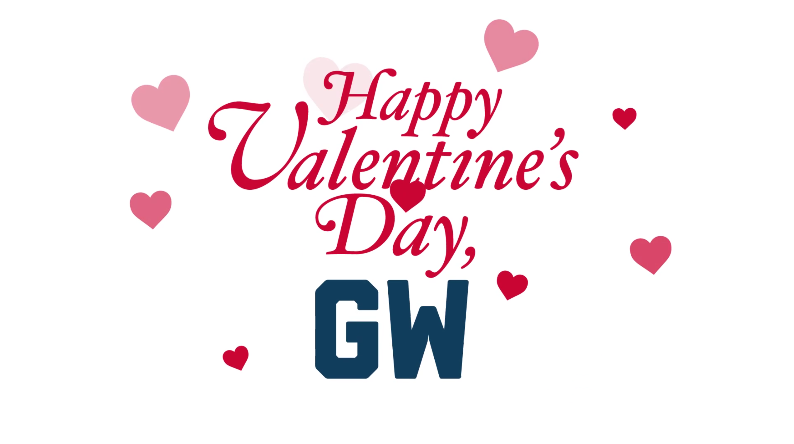 Happy Valentine's Day GW With graphical representations of hearts