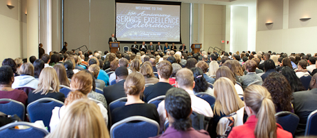 View of audience seated at awards ceremony
