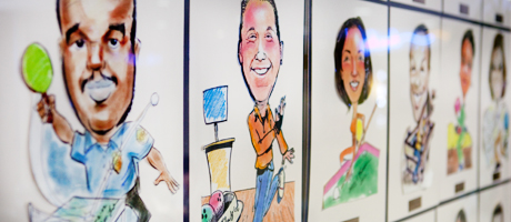 Wall of Fame caricatures 