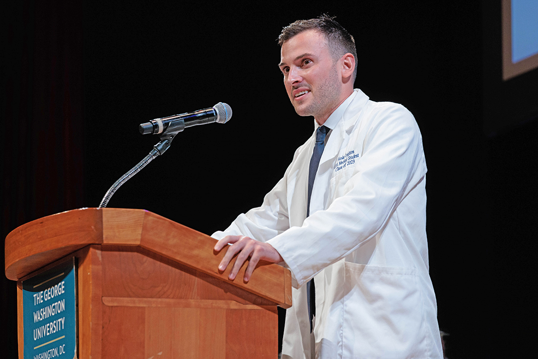 Student speaker, 4th year medical student Nicolas Leighton