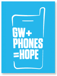 graphical representation of cell phone: GW + Phones = Hope