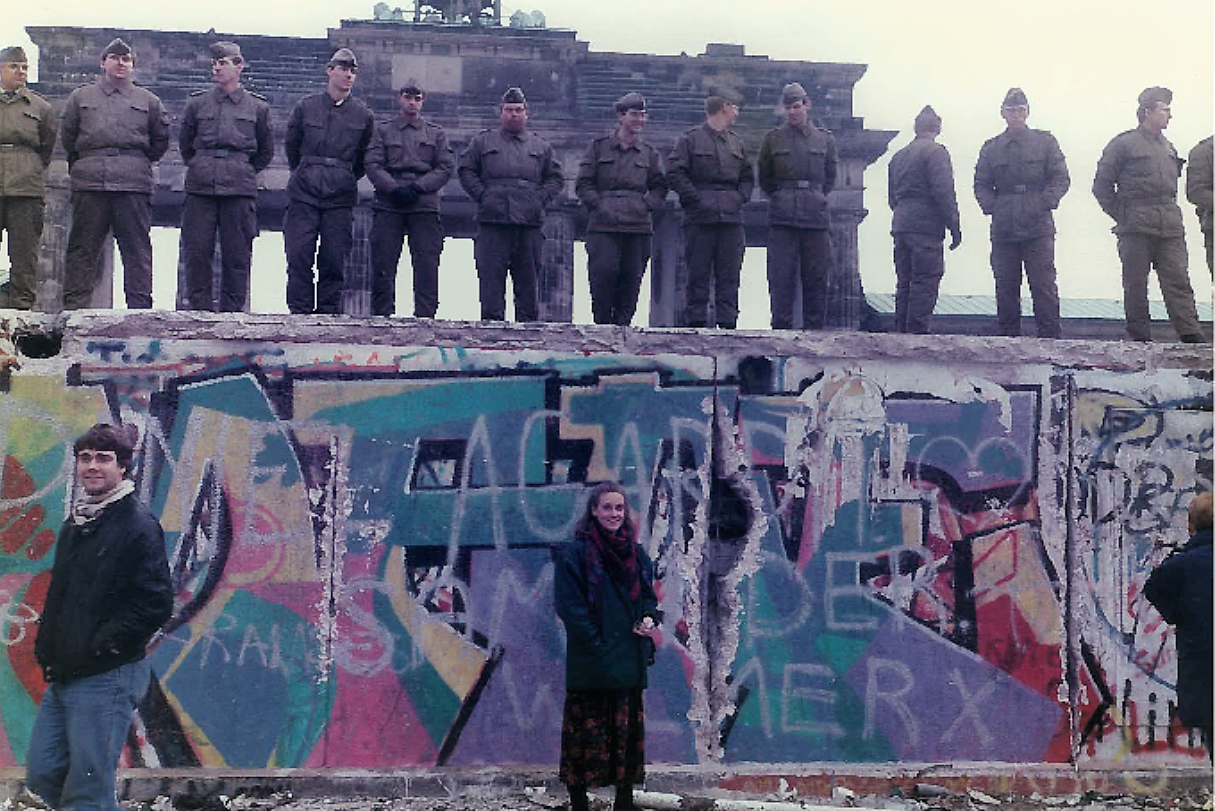 GW Professor Hope Harrison, then a graduate student, visited the Berlin Wall at the time of its historic fall. 