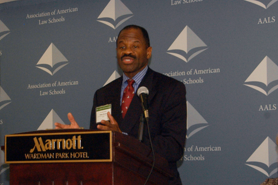 Blake Morant spoke at a press conference held by AALS on Monday.