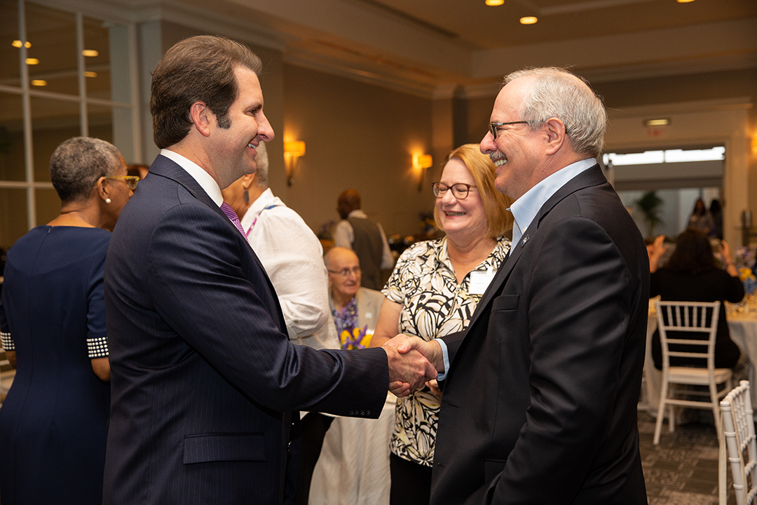 President LeBlanc and members of the GW community