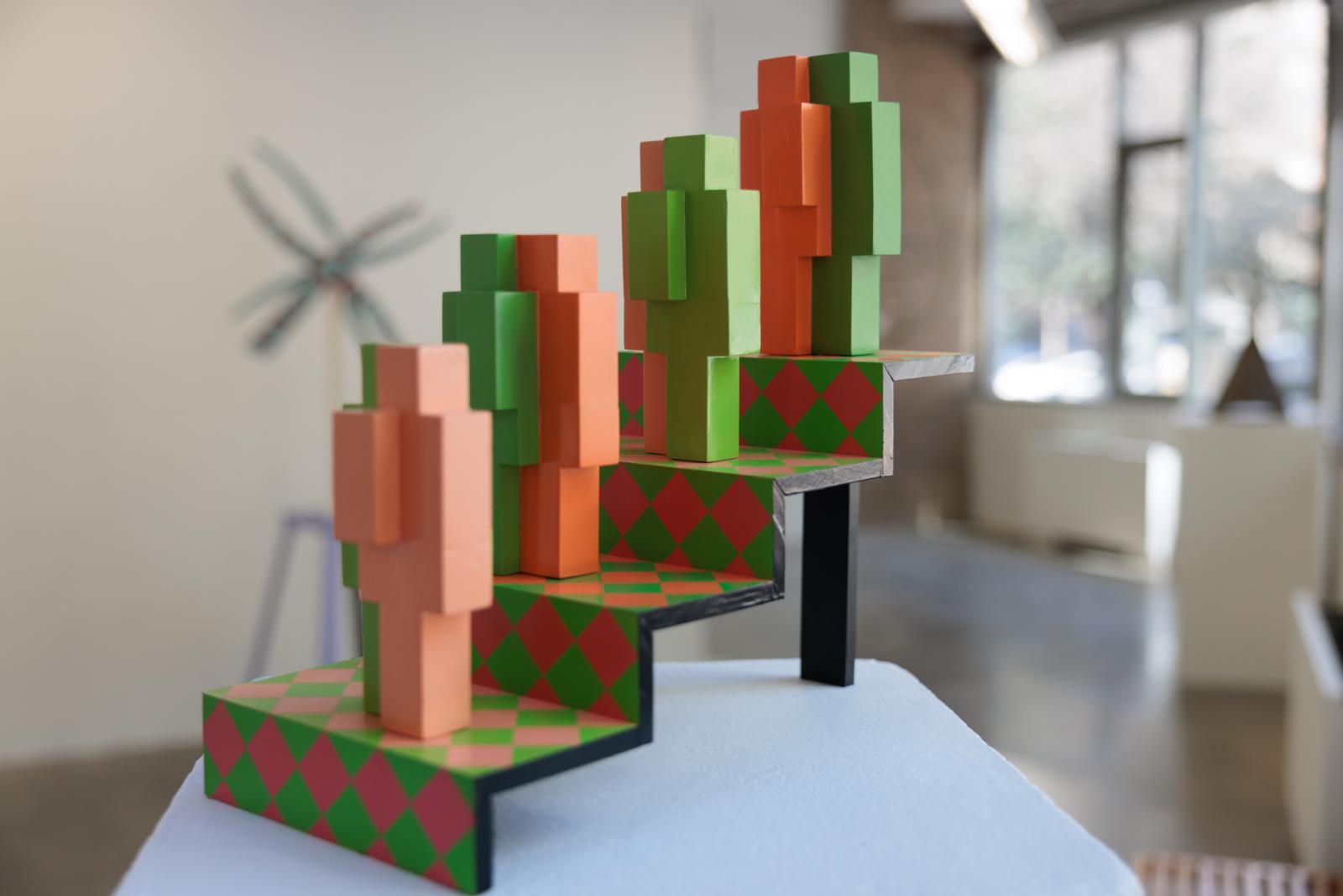 Howard Goldfarb’s sculpture “Cuboids Descending a Staircase” 