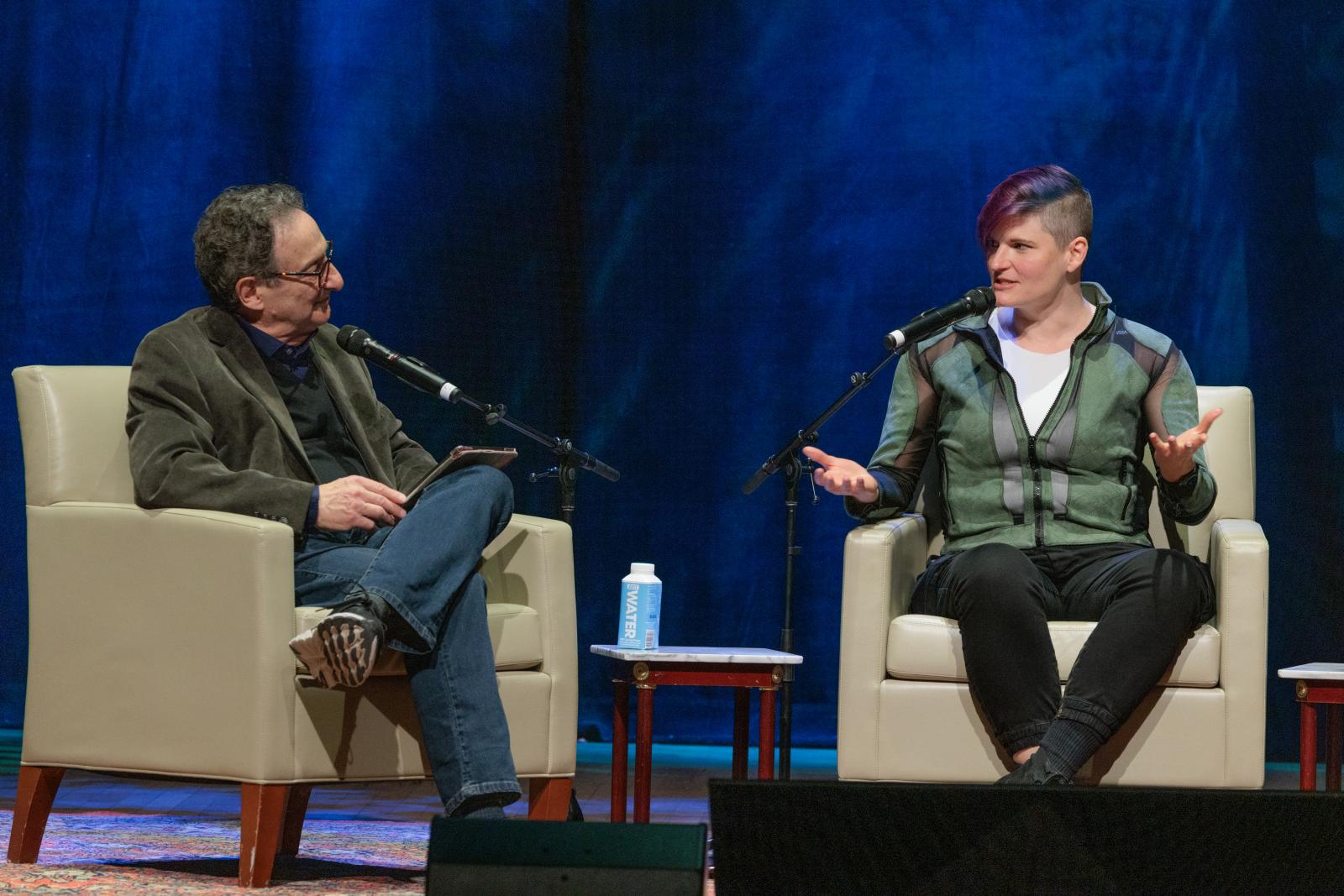 Host Ira Flatow and Kali Holder of the National Zoo