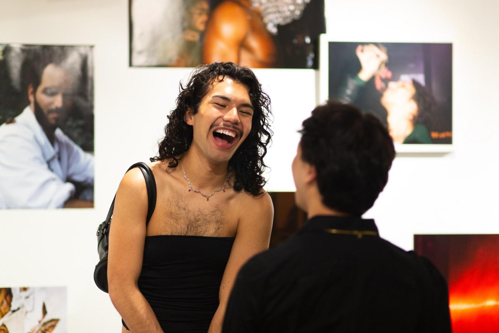 Guests share a laugh at the Extravaganza