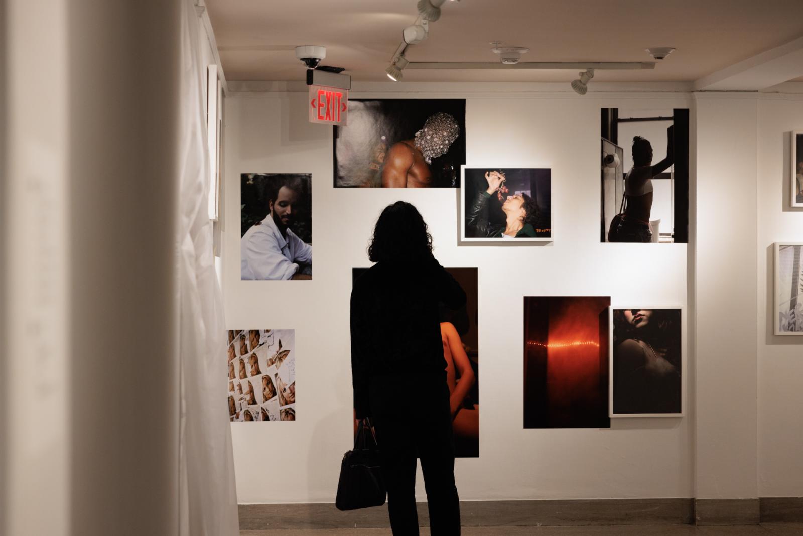 Extravaganza guest views work on gallery wall
