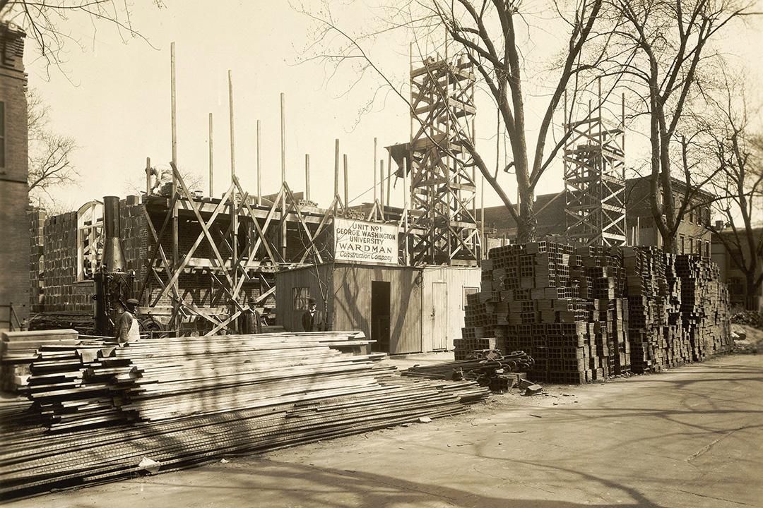 Under Construction: The building blocks of Corcoran Hall, circa 1923.