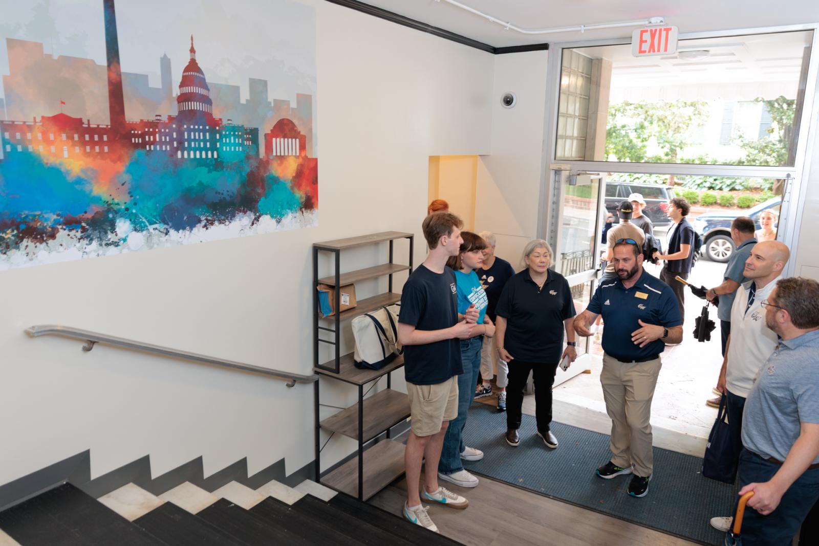 SGA officers join President Granberg and others for a look at FSK.