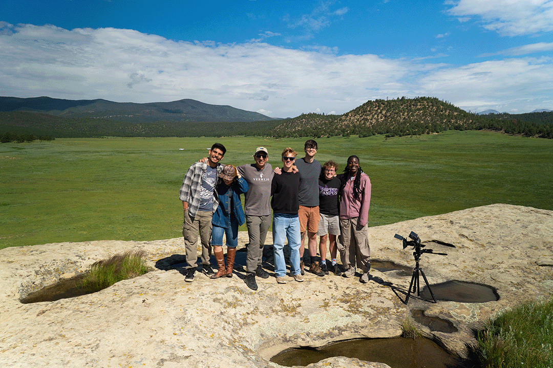 The Planet Forward team atop Castle Rock in Vermejo Reserve, New Mexico 