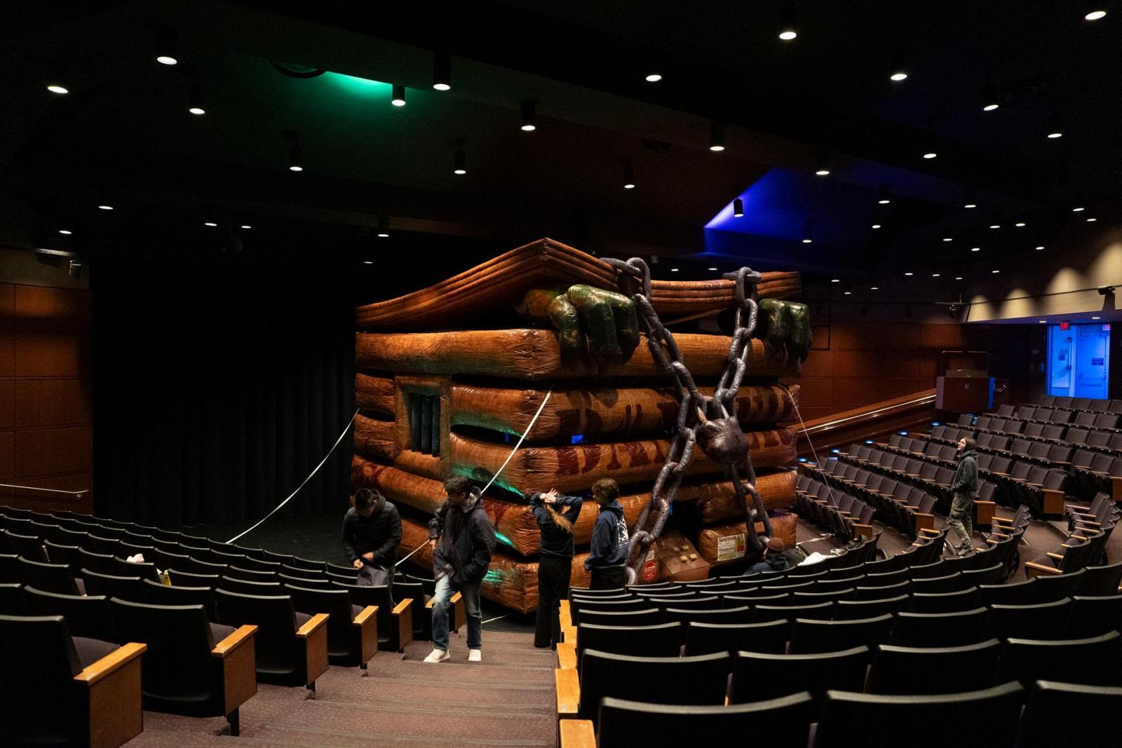 Bounce house at Midnight Breakfast