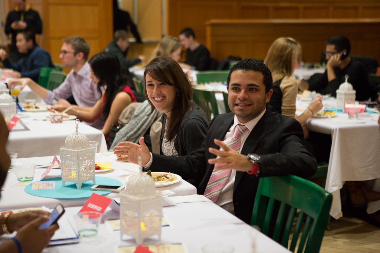 Student organizations representing the university's diverse religious community gathered for the Interfaith Dinner.