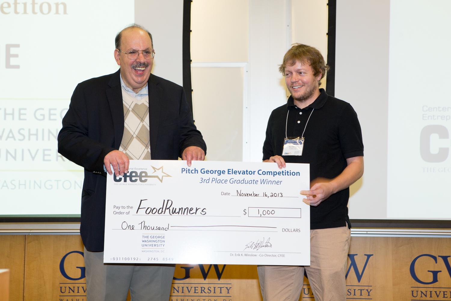 Graduate third place winner FoodRunners led by Ryan Mentock