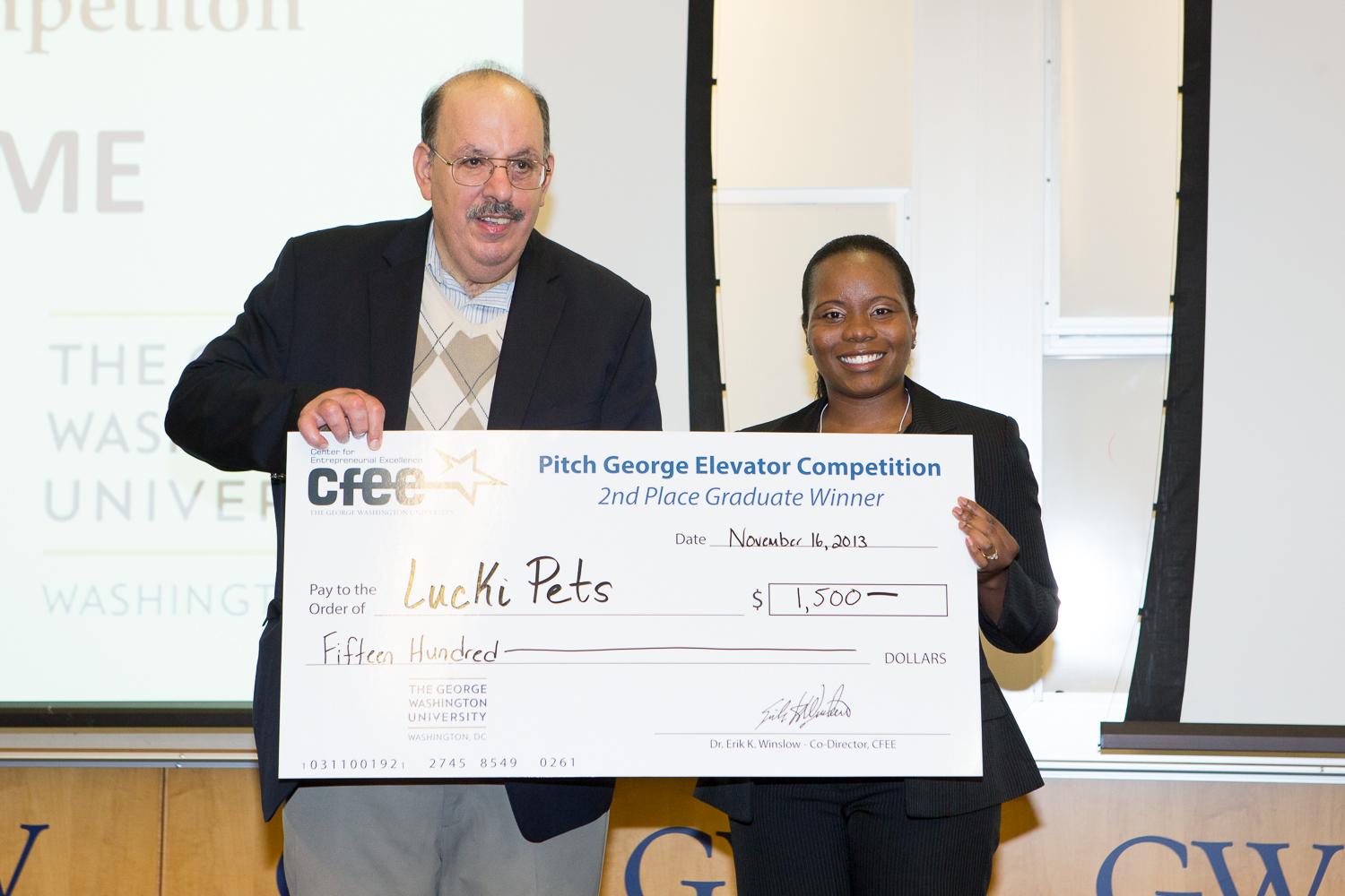 Graduate second place winning team LuckiPets  led by Tanya Taylor