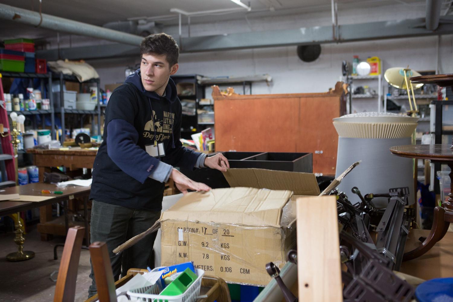 GW students helped organize and move furniture at A Wider Circle in Silver Spring, Maryland. 
