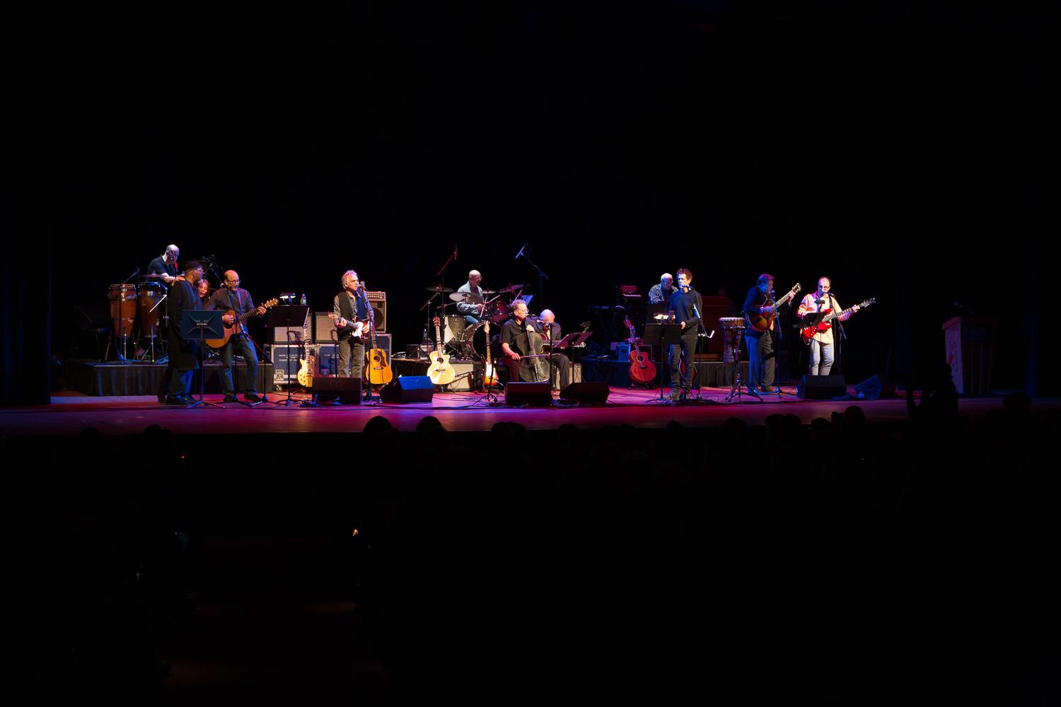 All the performers join the Bacon Brothers onstage for a final song.