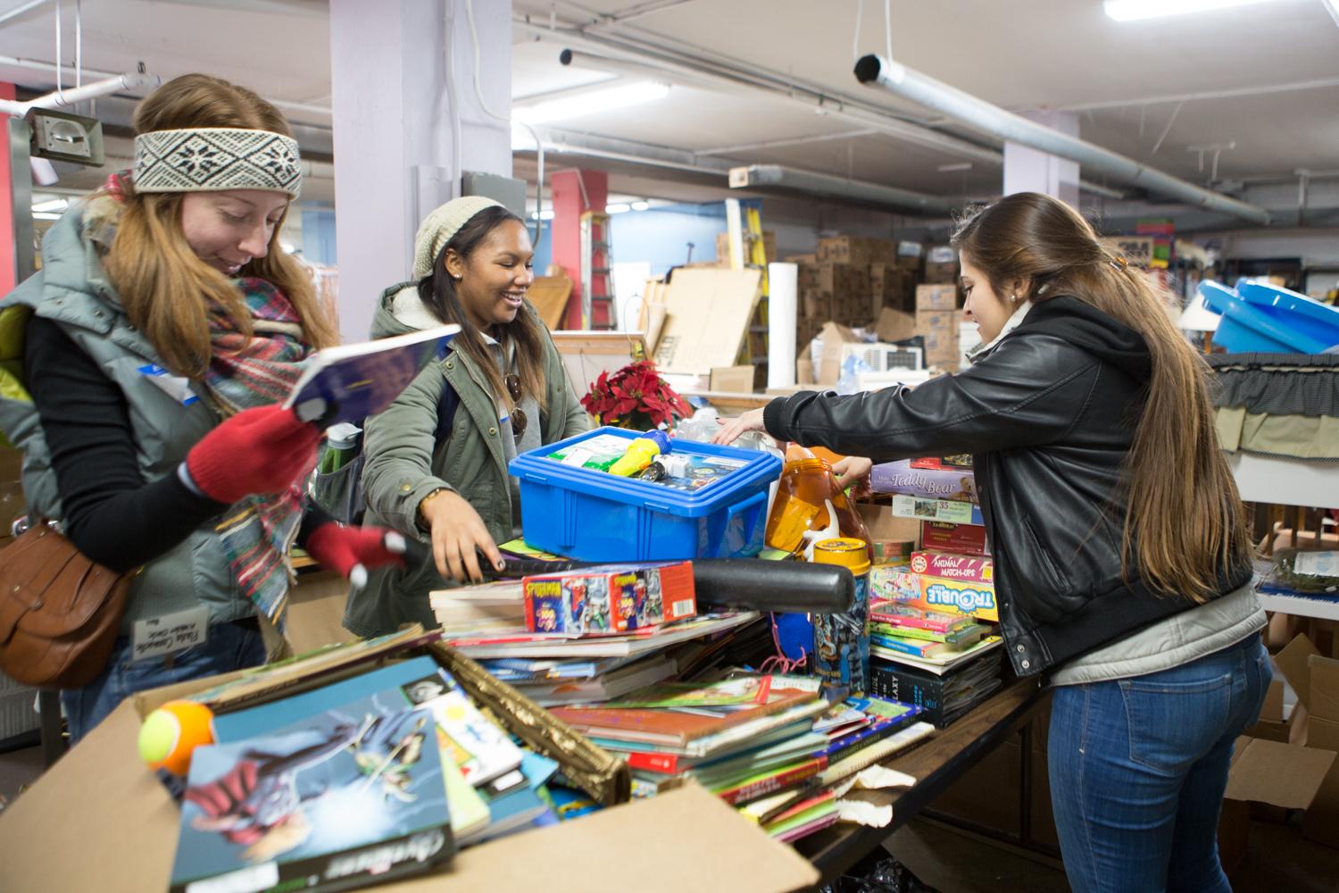 GW students helped organize and move furniture at A Wider Circle in Silver Spring, Maryland. 