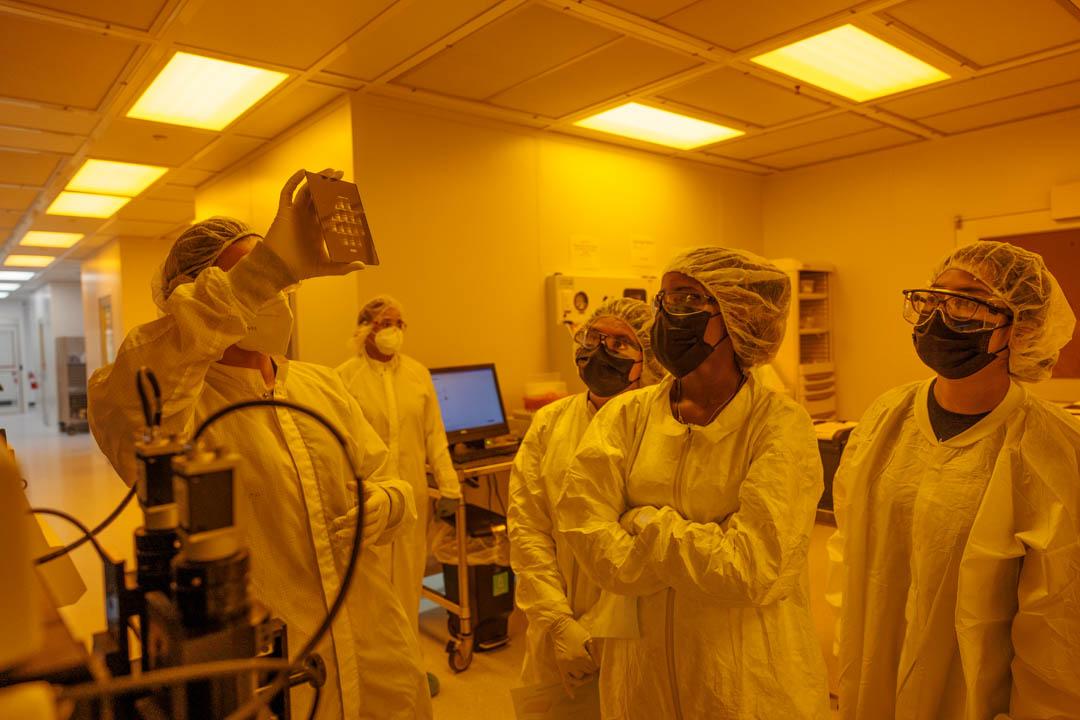 students in the cleanroom