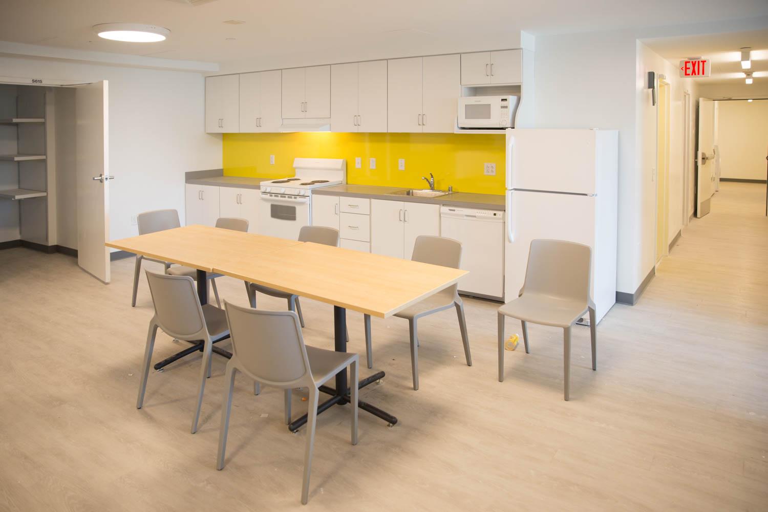 dining table in kitchen area