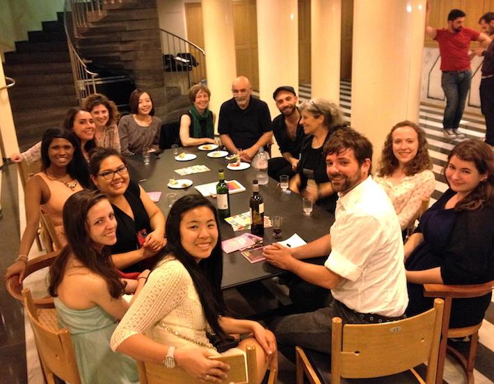 The class enjoys a talk with performers from Théâtre de la Ville.