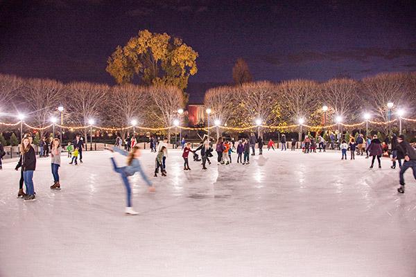 People skating in Sculpture Garden