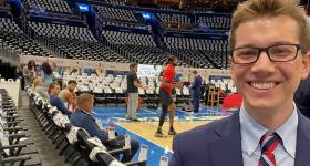 Eddie Nold at a Wizards game