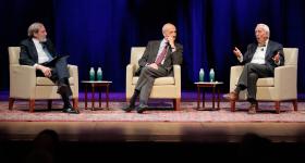 From left, moderator Alan B. Morrison, Justice Stephen Breyer, and Judge Charles R. Breyer