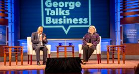Anuj Mehrotra and Ellen Granberg at George Talks Business
