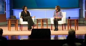 Senior VP Sharifa A. Anderson, chief diversity and inclusion officer at Fannie Mae, spoke with interim Dean Vanessa Perry about promoting values of diversity.