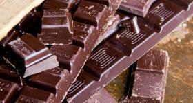 Squares of dark chocolate 