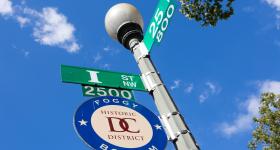 Street signs at I and 25th streets, NW.