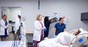 Students in the GW Nursing Simulation Lab