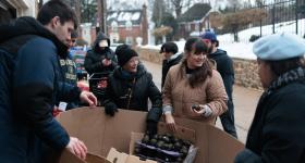 GW student volunteers at Francis on the Hill on MLK Jr. Day of Service