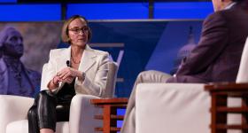 Keynote speaker Amy Gilliland spoke with Roger Cressey on the JMA stage