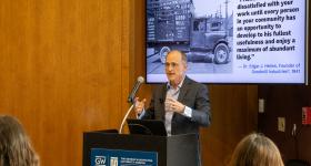 Goodwill International President & CEO Steven C. Preston discussed the organization's history and future. 