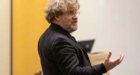 Matthew L. Jones, Smith Family Professor of History at Princeton University,  in black jacket