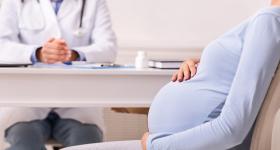 Pregnant patient at a physician's office.