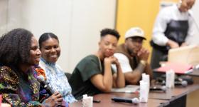 Left to right: Panelists Cicely Garrett, Ashley C. Smith, Qiana Mickie and Dion Dawson, with moderator Mya O. Price.