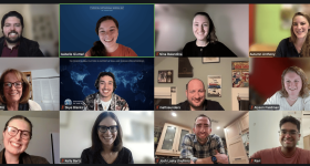 A screen shot shows 12 attendees of a virtual gathering organized by Presidential Fellows